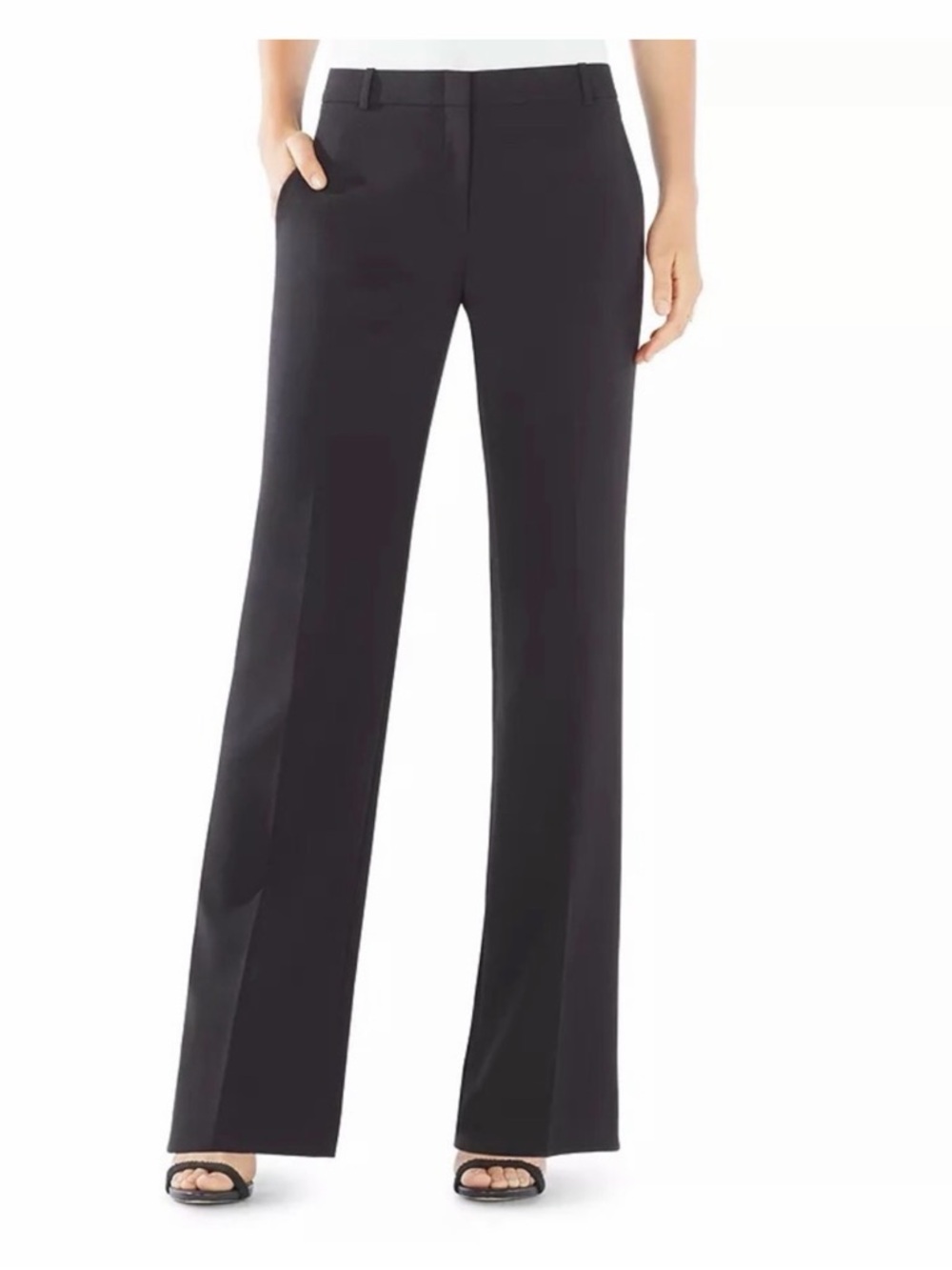 BCBGMaxAzria Classic Black Straight-Leg Simon Trousers